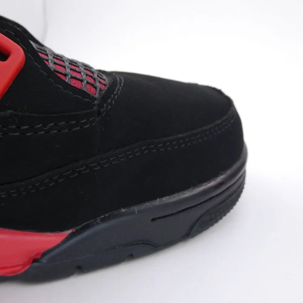 Nike Air Jordan 4 Retro Men's 8 Rare Black Suede Red Thunder Sneakers DC7770-160